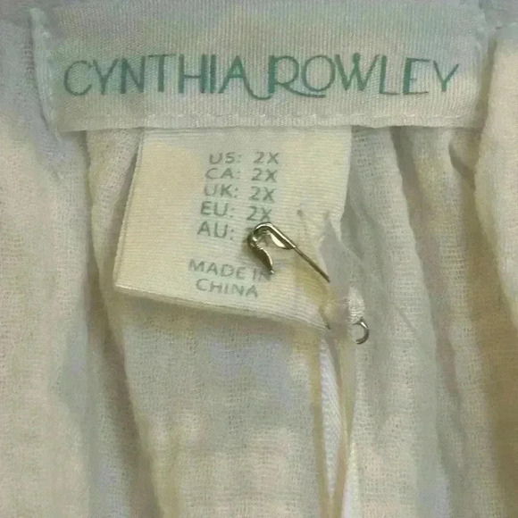 Cynthia Rowley white baby doll style shirt - Picture 3 of 4